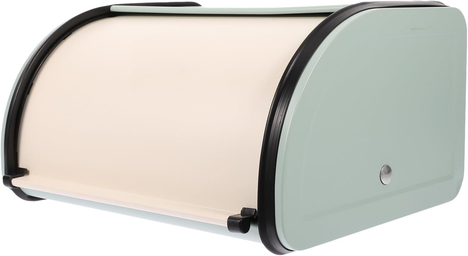 Vintage Metal Bread Box for Kitchen Countertop Iron Roll Top Storage Container for Bread and Dry Food Rustic Farmhouse Style Organizer