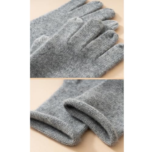 Guantes elegantes de dedo completo en cachemira para invierno 7