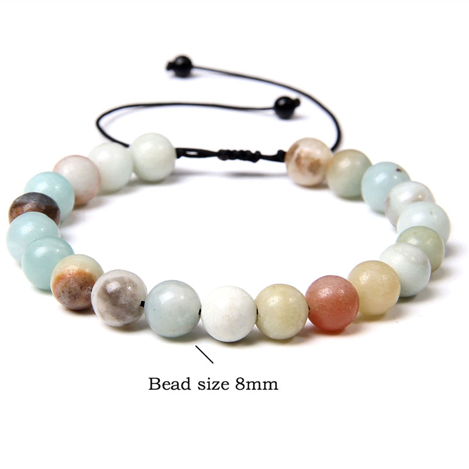 Braccialetti naturali naturali di lapislazzuli Phoenix Bracciale treccia regolabile da uomo per donna Bracciale con perline intrecciate con perline di pietra energetica lucida (Colore metallo: aren
