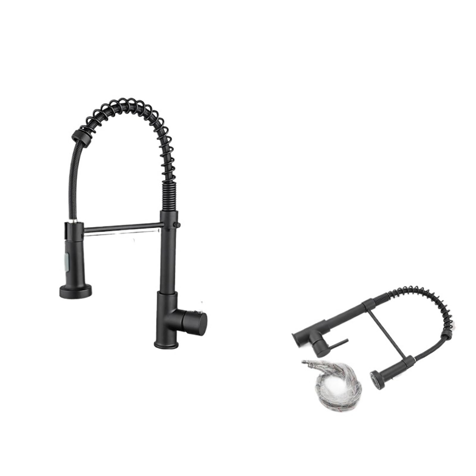 Yjyjy Black Faucet Brass Pull-Out Spring Kitchen Faucet Kitchen Sink Mixer 360 Degree Swivel Flow Sprayer Nozzle Mixer Hot And Cold Faucet Tap