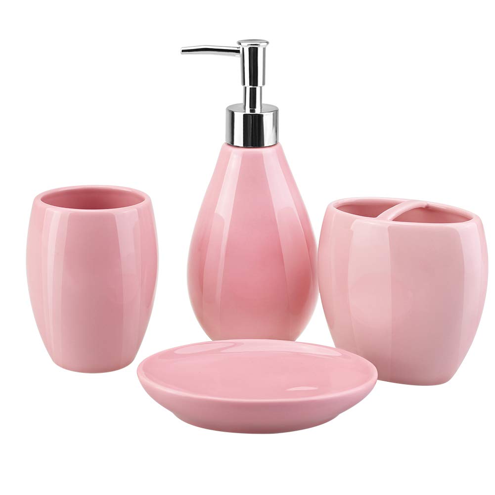 4Piece Ceramic Bathroom Accessory Set, Bathroom Accessories Set