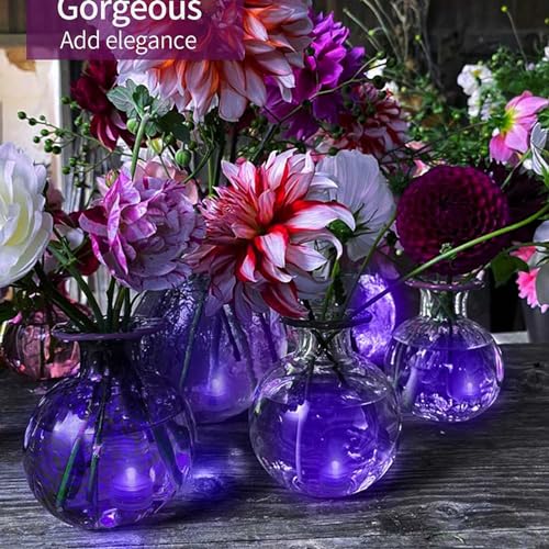 Luz LED sumergible morada 24 piezas velas sin llama 7