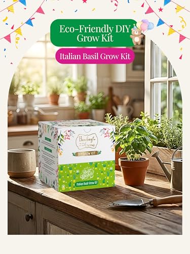 Image of Italian Basil Gardening Kit | Pack of 6 DIY Grow Kit and 6 Gifts Bags for Home Garden | Combo for Gardening | Grow Your Own - Birthday Return Gifts for Plant Lovers