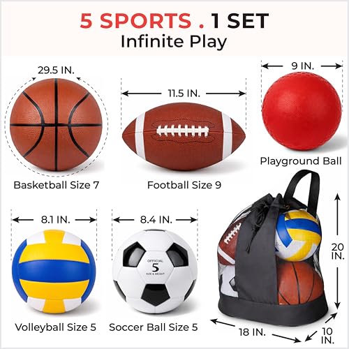 Ultimate Outdoor Ball Set with Carry Bag for Soccer Basketball and More - Image 3
