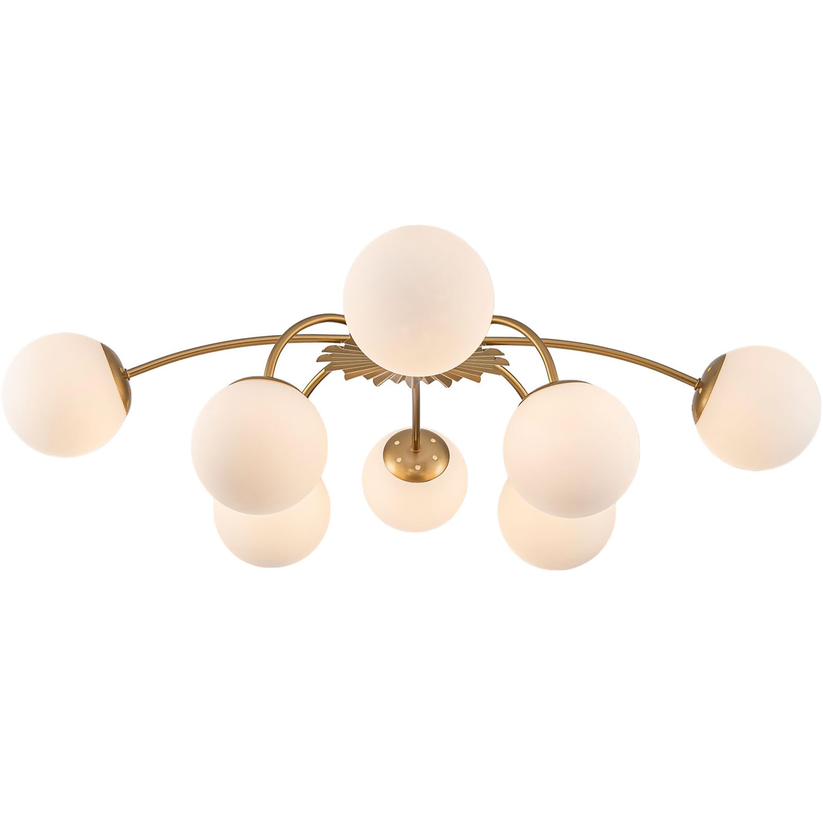 Tunepik 1 Light Milk Glass Pendant Light - Modern Bubble Chandelier Light Fixture, Adjustable Height, Dimmable Chandelier Lighting for Living Dining Room Bedroom Entryway
