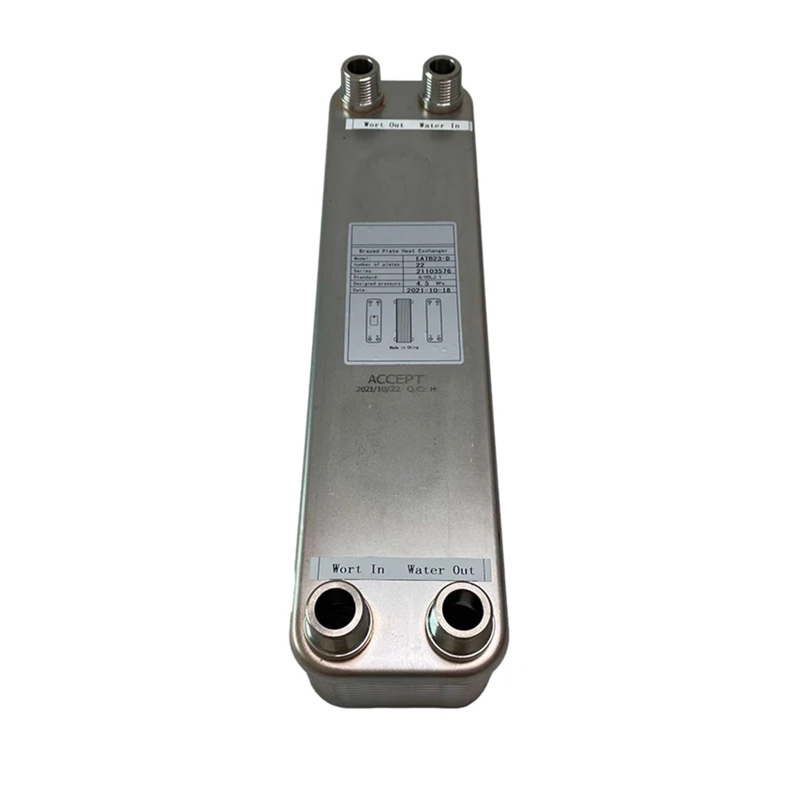 Intercambiador De Calor Placas Soldadas 22 Y 4,5 MPa For Calefacción Por Suelo Radiante Agua Caliente, Deshielo Alta Precisión