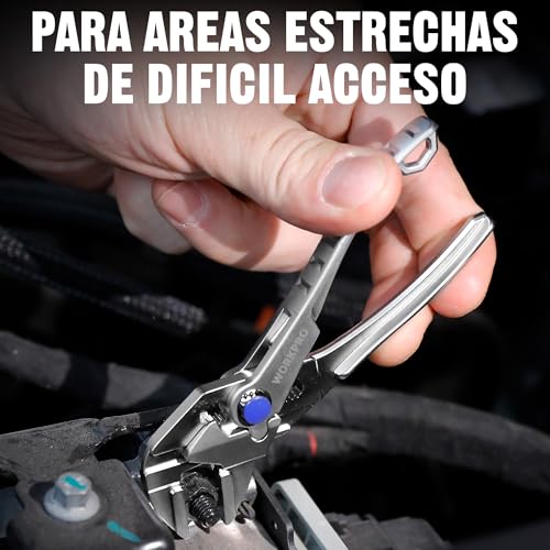Miniatura 8 de Workpro Alicate Llave Ajustable 100 Mm, Tenaza Tipo Llave Con Mordaza Autoajustable, Apertura Máx. 20 Mm, Mango Antideslizante, Para Tuercas Y Tuberías
