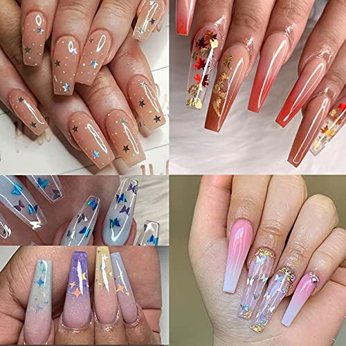 MALAT Holographische Schmetterling Herz Nail Art Glitter Micro Laser Star Flakes 3D Silber Gold Pailletten Polnische… – Bild 4