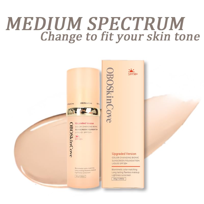 Bio Upgraded 4-in-1 Sunscreen Foundation Medium Spectrum by OBOSkincove; Hydrating, Anti-Aging, Concealing,Protecting from Sun with SPF50+; for Gym, Sports, Dancing,Work - Image 6