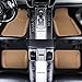 CAR PASS Beige Leather & Waterproof Car Carpet Floor Mats, Universal Car Mats Fit for SUV,Vans,sedans, Trucks,Set of 4pcs Car Carpet with Anti-Slip nibbs Driver Heel Pad (All Beige)