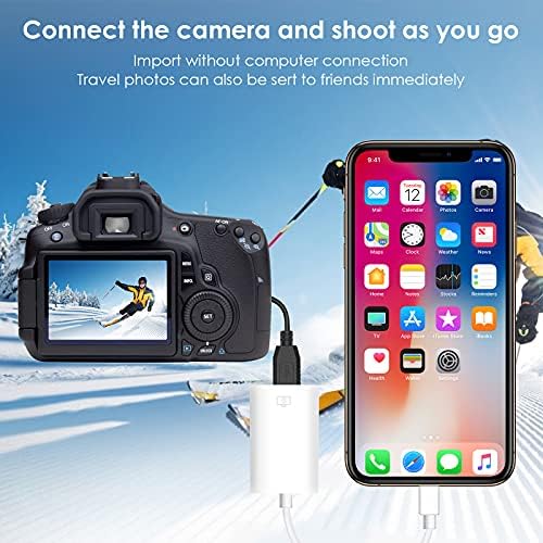 Hearkey Lightn-ing to USB Camera Adapter White Compatible with i-Phone, i-Pad, USB Cable Data Sync Adapter for Camera, Keyboard, Mouse, Card Reader, USB Ethernet Adapter