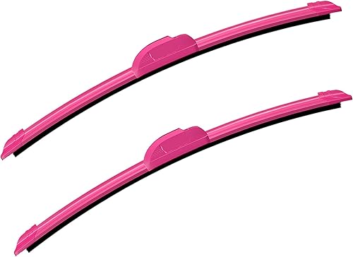 EMITHSUN Juego de 2 limpiaparabrisas de calidad original de 22 + 19 pulgadas, duradero, estable y silencioso, color rosa