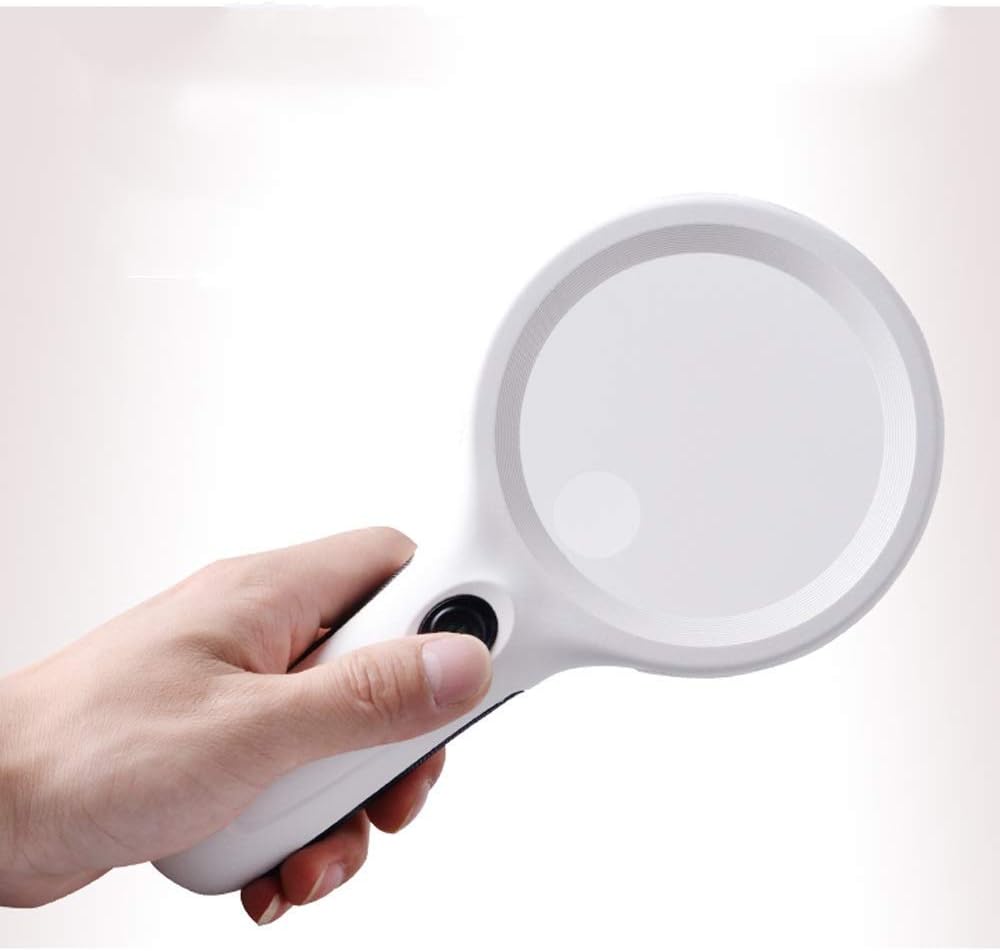 Magnifier Handheld Magnifying Glass LED with Light HD 10 Times Reading Reading Newspaper Child Observation Mobile Phone Repair Magnifier Portable Repair Magnifying