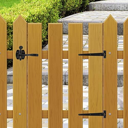 XFORT® Black Auto Gate Latch, Door Lock with Black Powder Coating to Resist Corrosion and Protect Against The Weather, Suitable for External Use As Garden Gate Latch, Shed Door Lock, Door Latch
