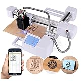 15000mw Máquina de grabado láser, grabador CNC con área de trabajo de 17,5 x 15 cm, grabador súper fácil de instalar y operar para tallar y cortar madera y plástico (15 W)