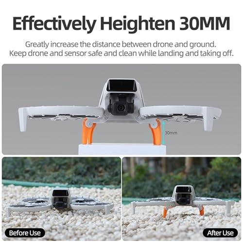 Tren de aterrizaje elevado plegable de 30mm compatible con dron DJI Flip color gris 4