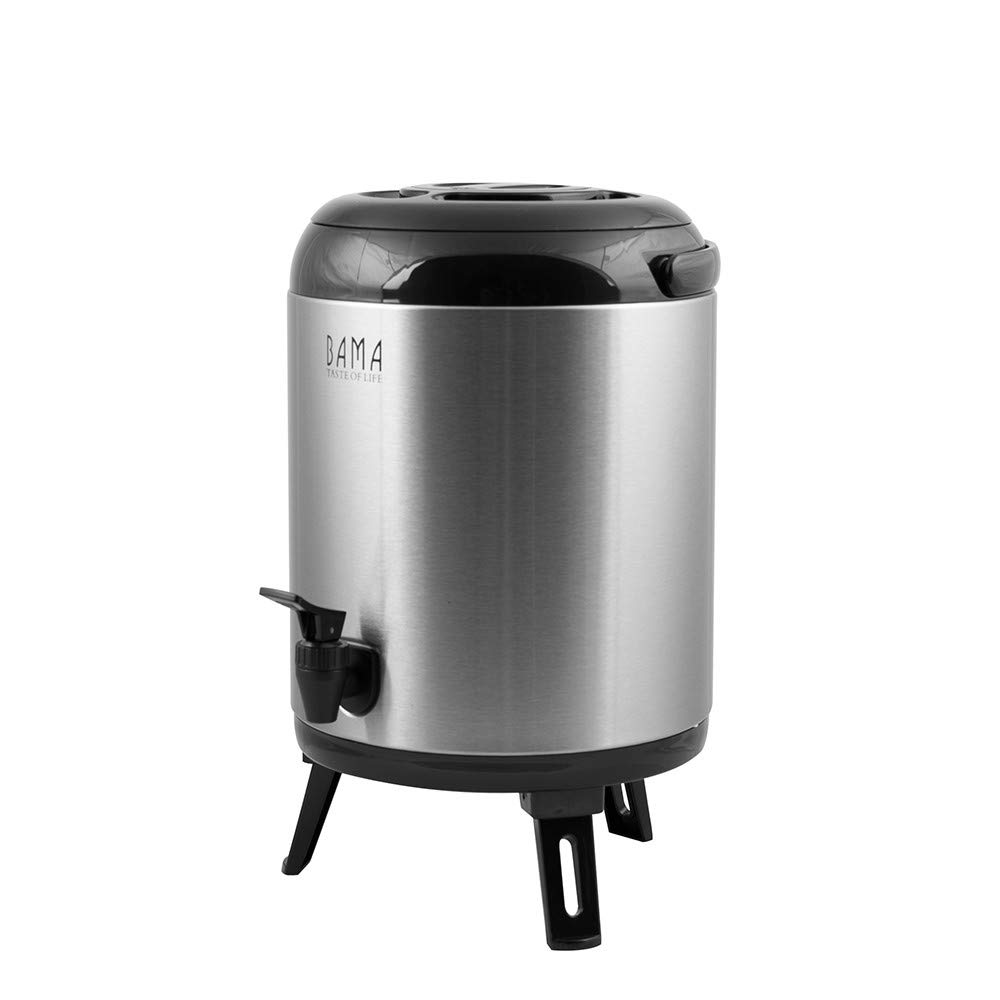 Bama Conterneur Isotherme avec Robinet 10L Portable Inox pour boissoins chaud ou froid Conservation 6h chaud, 8h froid