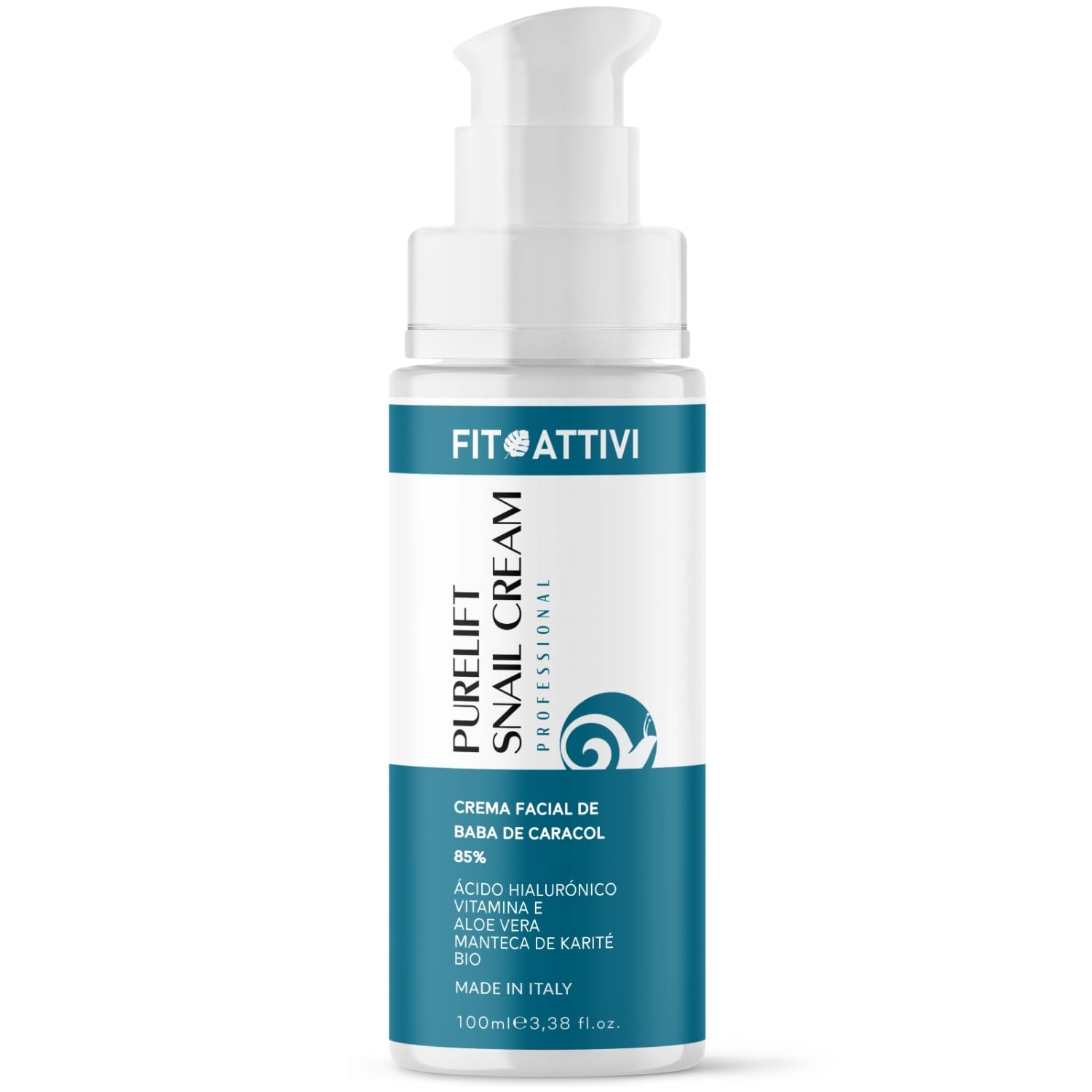 100 ml Crema Hidratante Facial Hombre Antiarrugas con Baba de Caracol, Ácido Hialurónico y Vitamina E, Crema Antiedad para Piel Grasa - PureLift by FITOATTIVI