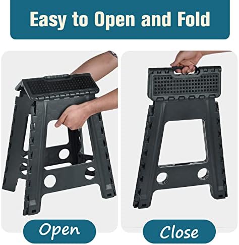 Rainberg Folding Step Stool for Kids, Sturdy Step Stool for Toddlers, Anti-Slip Stool for Children, Toddlers Stool for Potty Training, use in the Kitchen, Bathroom, and Portable. (Large 18 Inch)