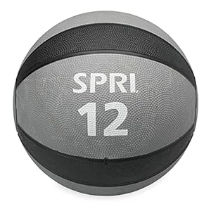 SPRI Medicine Ball – Exercise Workout Ball for Endurance Training – Thick Walled Heavy-Duty Textured Surface, Easy-to-Read Weight Label – Multi-Use Fitness Tool – Durable Construction