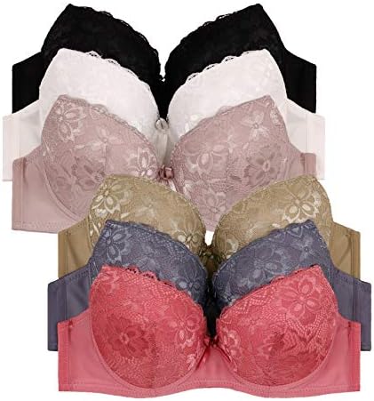 2ND DATE Women's Push up & Double Push up Bras (Packs of 6) - Various Styles Celina 32B