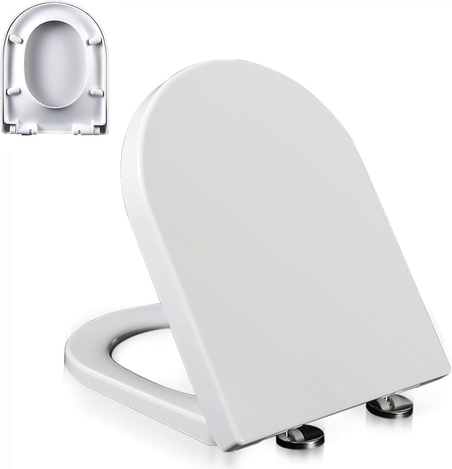 Durable plastic 1 X U-shaped Toilet Seat With Soft-close Adjustable Hinges, Manufactured From Urea-formaldehyde Resin. Easy to clean