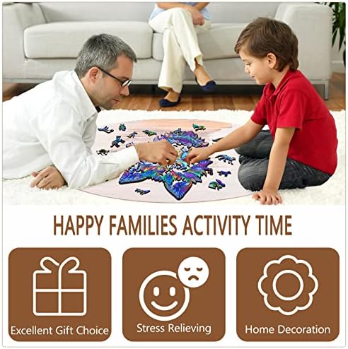 AAGOOD Wooden Jigsaw Puzzles, 305pcs Animal Shape Puzzle Pieces Wooden Puzzle for Adults and Children, Jigsaw Puzzle for Kids Wolf (L)