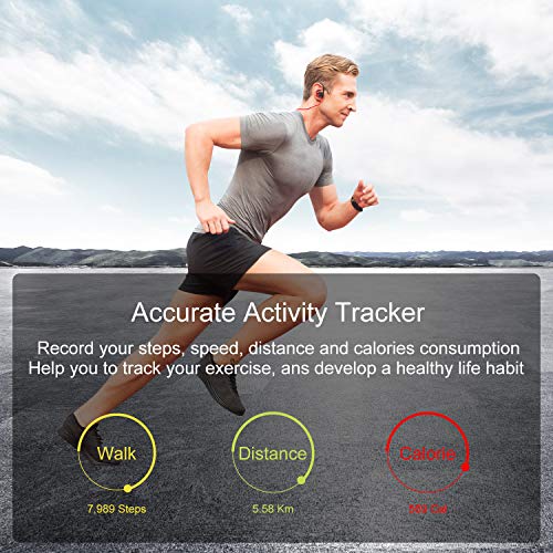EZON Men's Sports Watches with Calories Counter Pedometer and Fitness Tracker T029 Black