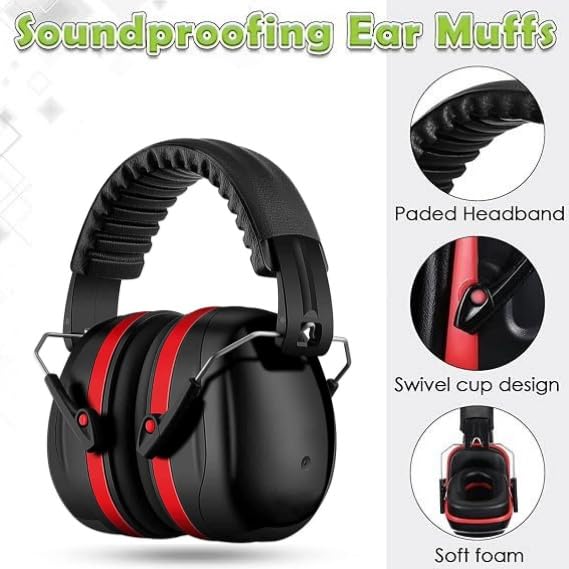 JITIFAZH Ear Defenders Adults with SNR 34dB, Lightweight Protection Earmuffs with Headband - Image 3