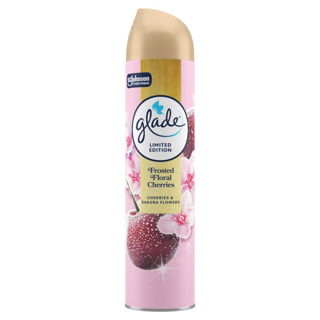 Glade Air Freshener, Aerosol Room Spray and Odour Eliminator for Home, Frosted Floral Cherries, 300ml