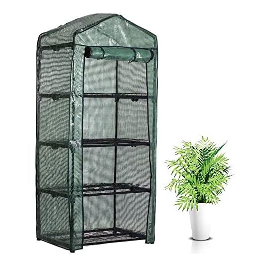 Housse Serre de Jardin 4 Étages avec Bâche Amovible Transparent 160x70x50cm,Couverture Serre en PVC Imperméable et Respirante pour Cultiver Intérieur et Extérieur Plante en Pot,Légumes,Fleur