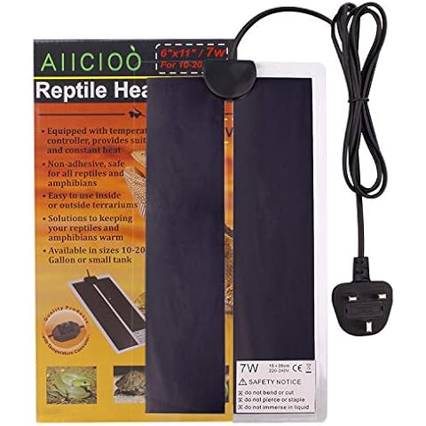 AIICIOO Terrarium Heated Pads for Lizards - Vivarium Heat Pads Aquarium Heating Mat Tank Warmer for Reptiles, Lizards, Turtles, Snakes, 7W Cover