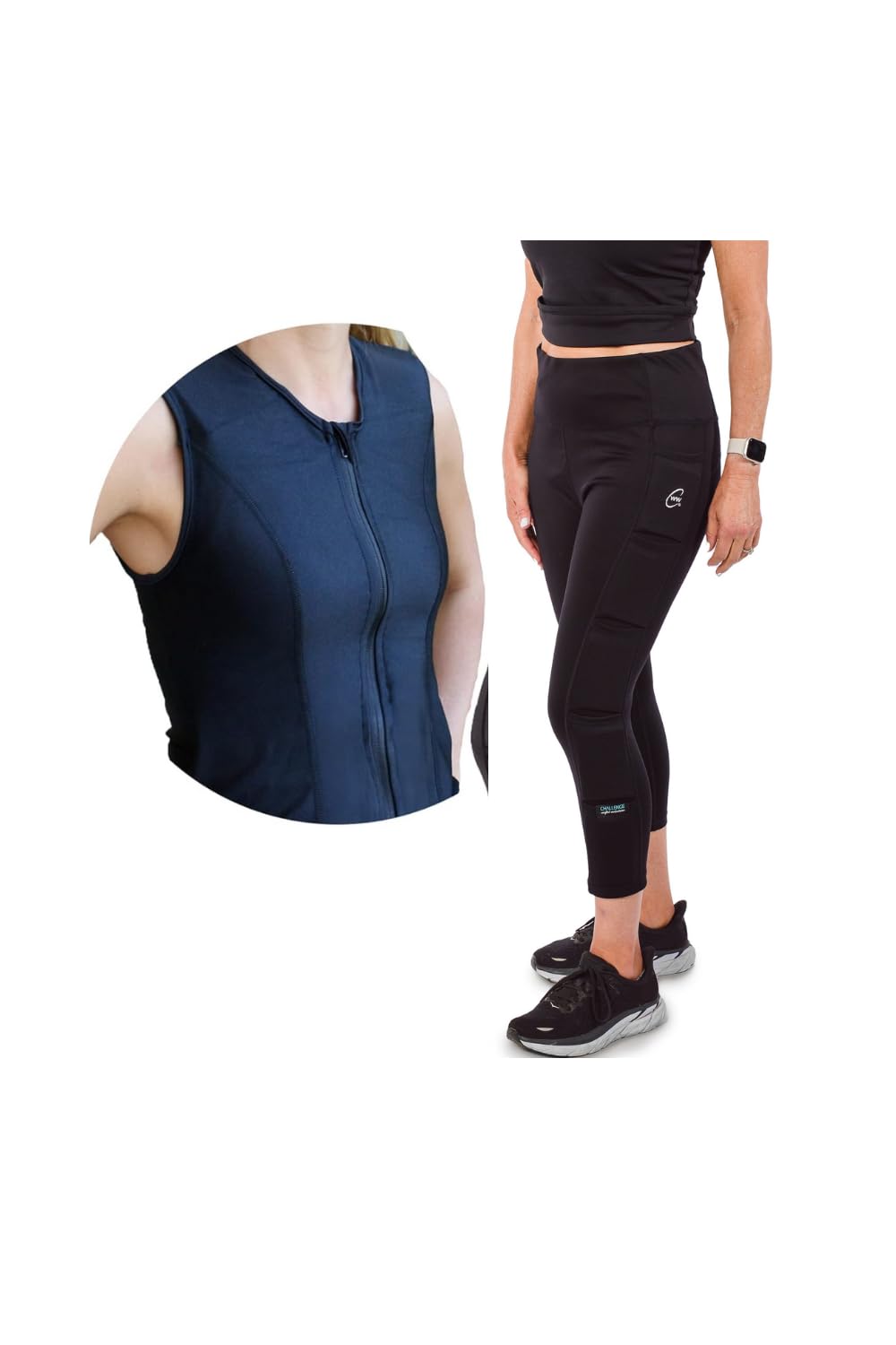 Challenge Weighted Workoutwear Bundle X-Small Weighted Workout Leggings and Small Weighted Vest for Women High-Waisted Leggings with 2