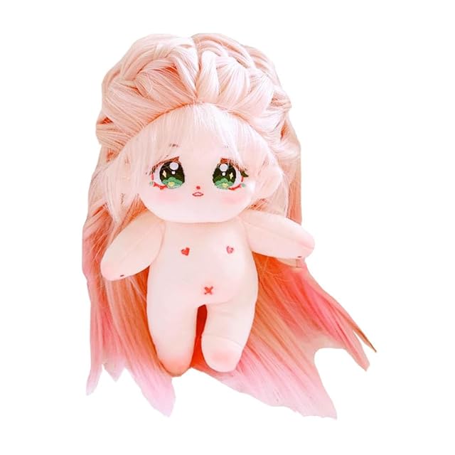 niannyyhouse Muñeca de Felpa de 20 cm, Color Degradado, Pelo lacio, niña, humanoide, Cuerpo de Peluche