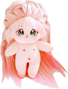 niannyyhouse Bambola di peluche da 20 cm, con occhi verdi, corpo umanoide, senza attributo, corpo normale indossabile, abbigliamento da indossare e regali (a-12, senza scheletro