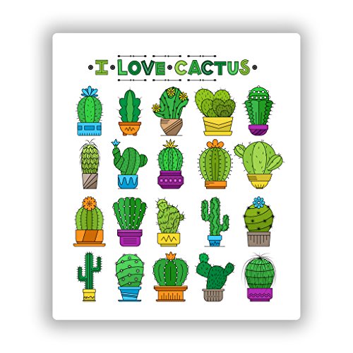 2 x 10cm/100mm io amo Cactus Adesivi vinilici