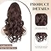 AISI BEAUTY Chocolate Brown Ponytail Extension 20 Inch Claw Clip Ponytail Curly Wavy Pony Tail Hair Extensions Natural Looking Systhetic Hair Pieces for Women