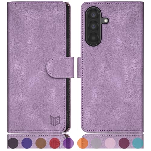 SUANPOT Funda para Samsung Galaxy A56 con Tapa【Bloqueo RFID】de Cuero PU Cierre Magnético，Soporte Plegable，Ranura para Tarjeta Cover para Samsung A56 Phone Case Lila Violeta