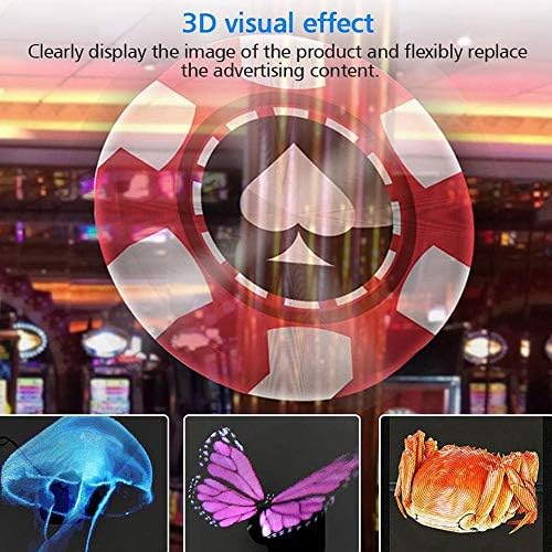 3D Projection Advertising Machine, HD 3D 616PCS 56CM 4 Fan Blade Fan 3D Hologram, 1600x616 LED Rotary Images Multifunctional Hologram Projector, 3d Hologram Projector