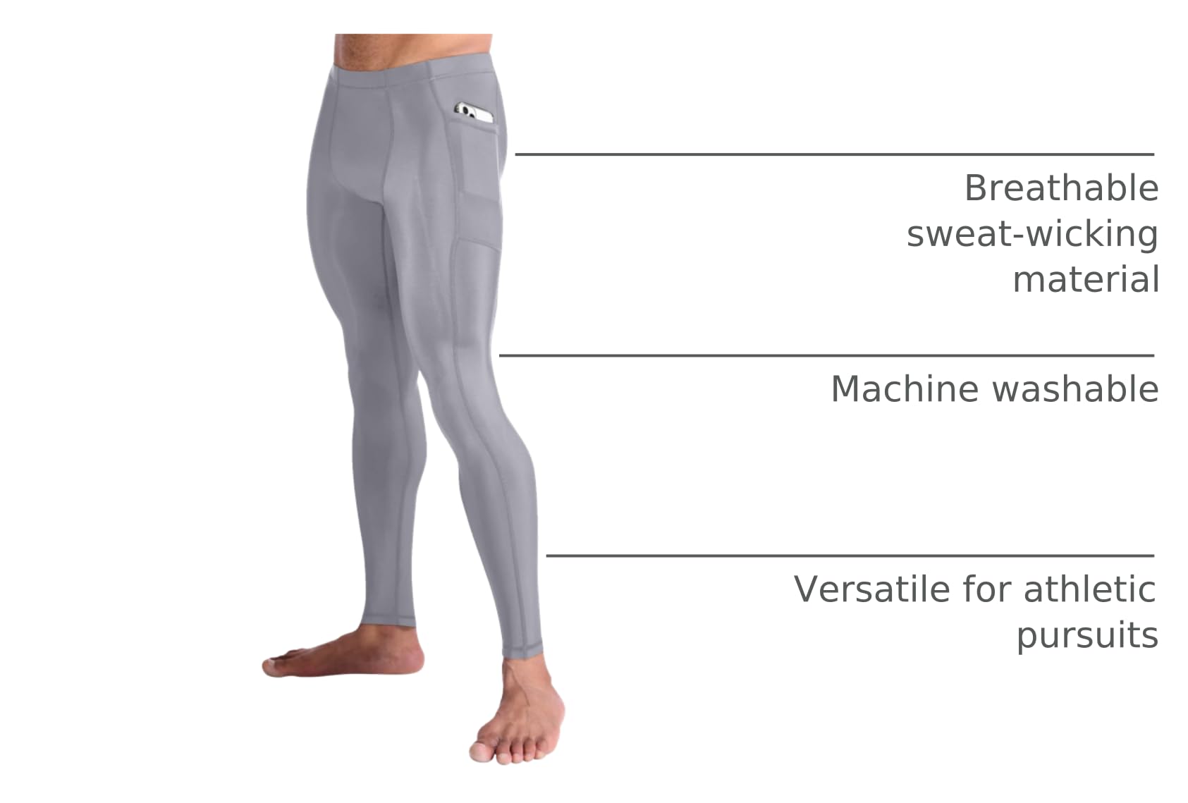 Snapklik.com : CompressionZ Mens Compression Performance Pants For ...