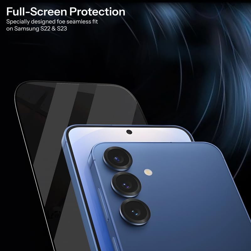 Image of UNBREAKcable by OHONESTY EZ Fit Tempered Glass Screen Protector Compatible with Samsung Galaxy S23 Plus | Full Screen Coverage, 9H Hardness, Scratch Resistant, Bubble-Free Easy Installation, Pack of 2