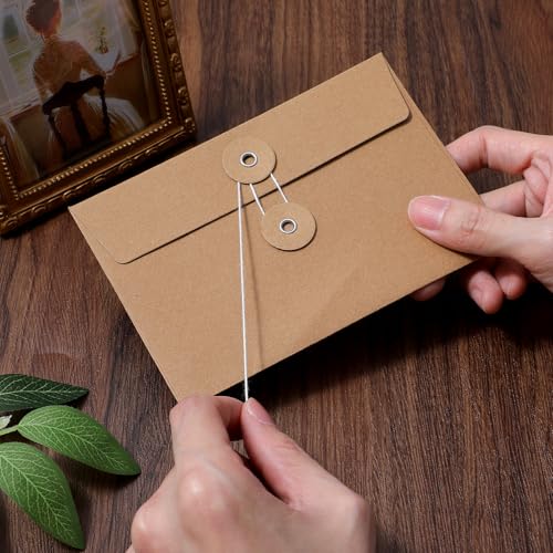 10 Stück Kraftpapier Umschläge Briefumschläge Aus Kraftpapier Verdickt 17x 11.5cm Vintage Umschläge Karten mit Siegelaufkleber für Geburtstagskarten Weihnachten Valentinstag