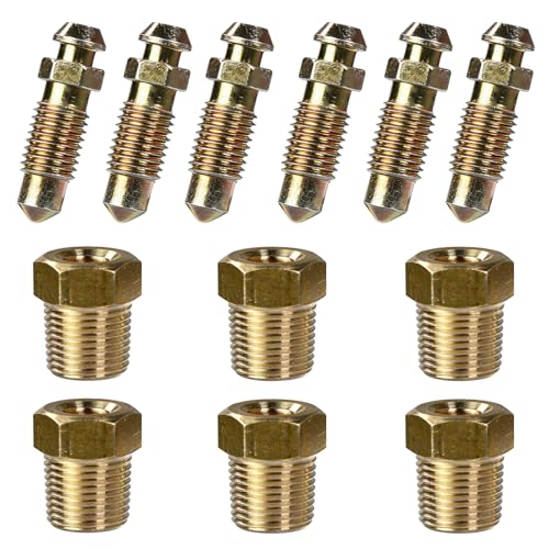 6 Sets Brake Bleeder Screw 1/8" NPT and Base Kit