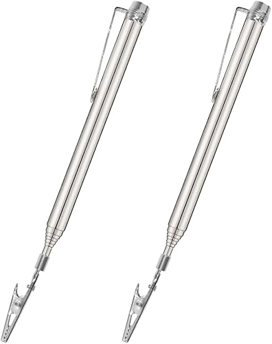 Aifeier ET 2 pinzas telescópicas de cocodrilo para pulsera, herramientas auxiliares de sujeción con clip para bolígrafo extensible para reparación