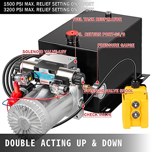 Pompe hydraulique double effet puissance de levage continue 10 quarts