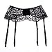 LIXFDT Women's Lace Garter Belt Adjustable Suspender Belt for Stockings (Black)