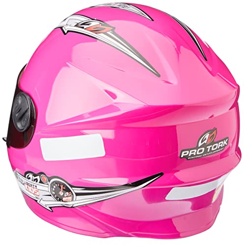 Pro Tork Capacete Liberty Four Kids Infantil, Viseira Fumê, Rosa, Tam. 54