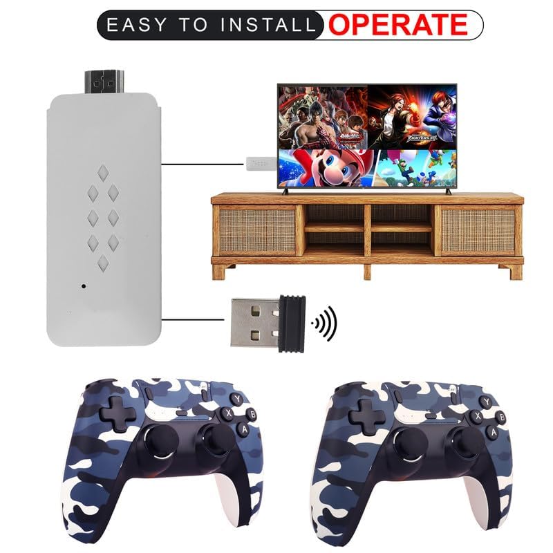 DXP M22 Special Edition Wireless Game Console | Dual Game Controllers with USB Cable | PSP & PS1 Supported | 30,000+ Built-in Games | 1080P HD TV Compatible 3
