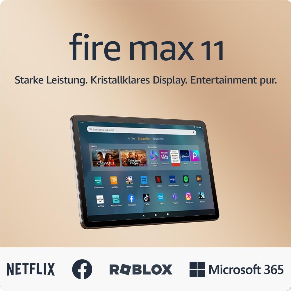 Certified Refurbished Amazon Fire Max 11 tablet, our most powerful tablet yet, vivid 11″ display, octa-core processor, 4 GB RAM, 14-hr battery life, 128 GB, Grey, with Ads