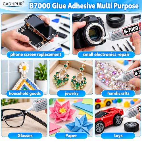 Image of B7000 Glue 50 ml for Phone Repair and Craft Projects, Precision Tip Multipurpose Adhesive for Jewellery, Rhinestones, Beads, Fabric, Shoes, Glass, Stone, Metal and Plastic